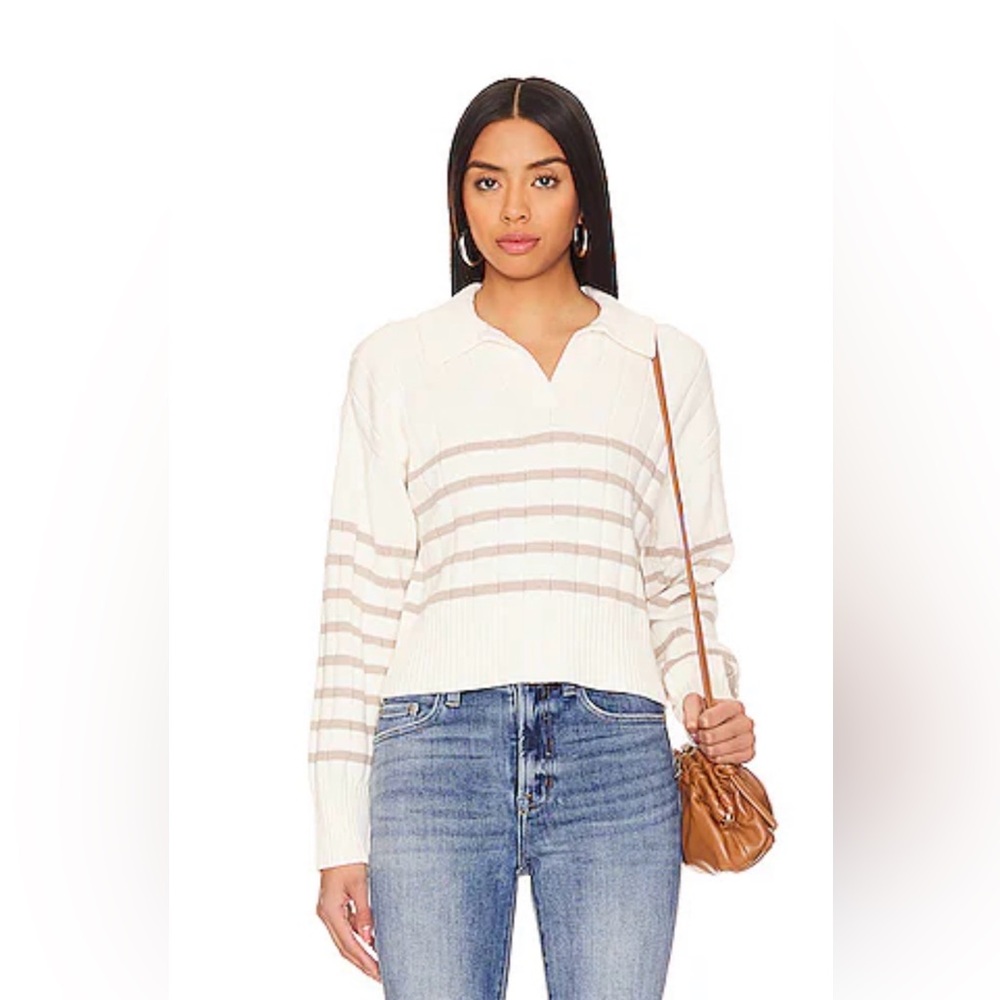 PISTOLA Arlo Polo Sweater in Ecru